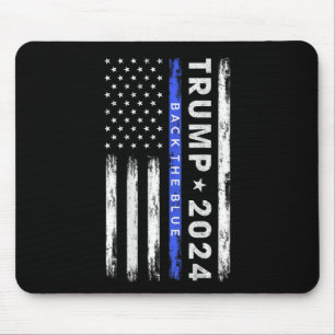 Trump 2024 Back The Blue Thin Blue Line American F Mouse Pad