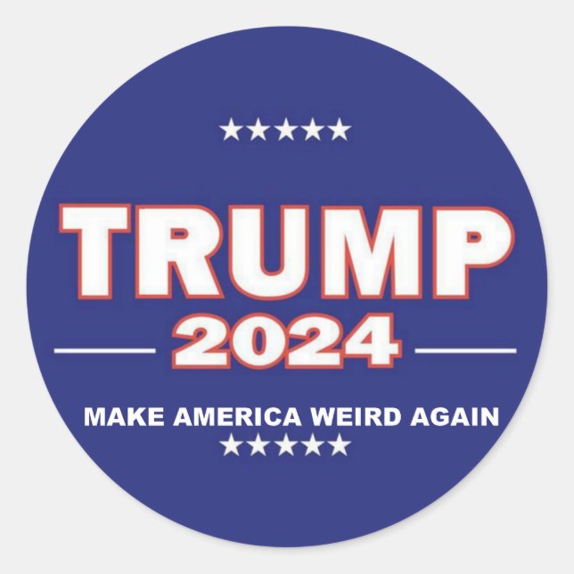 TRUMP 2024 BLUE CLASSIC ROUND STICKER (Front)