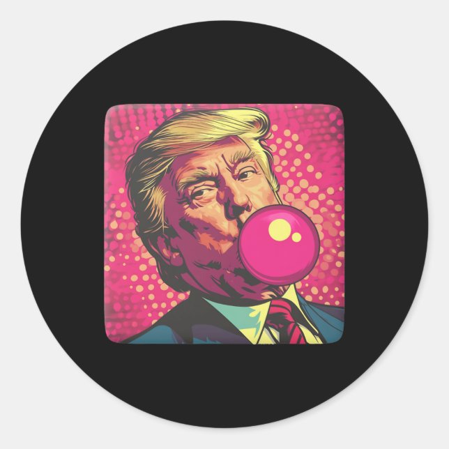 Trump 2024 Bubble Gum Pop  Classic Round Sticker (Front)
