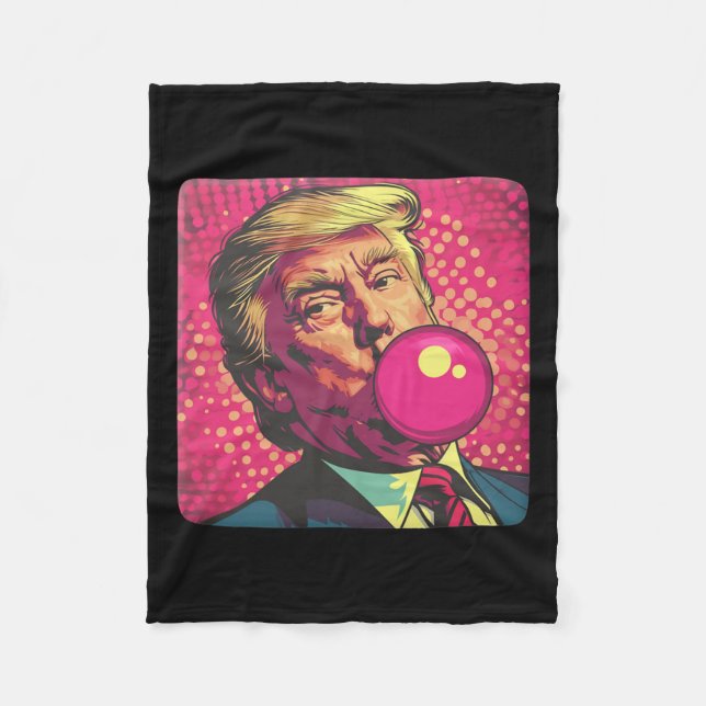 Trump 2024 Bubble Gum Pop  Fleece Blanket (Front)