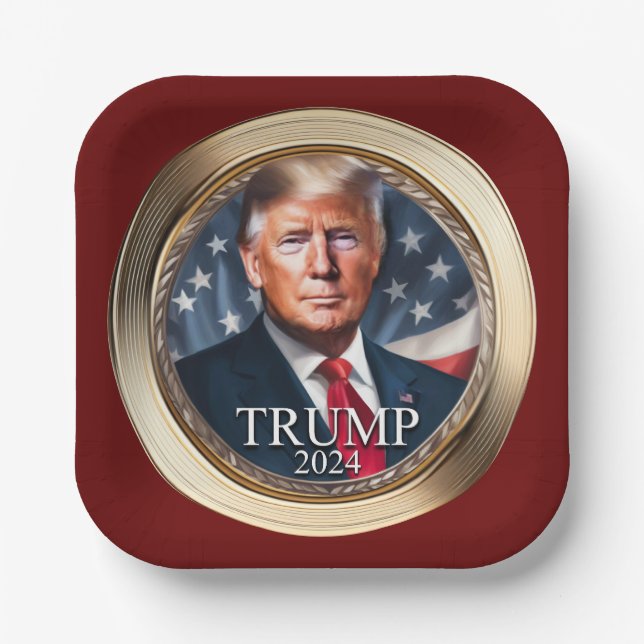 Trump 2024 Campaign Republican Red Paper Plate (Front)
