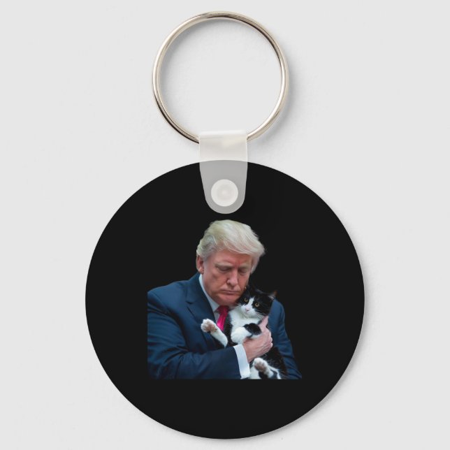 Trump 2024 Cat Mega Funny Trump Cat  Key Ring (Front)