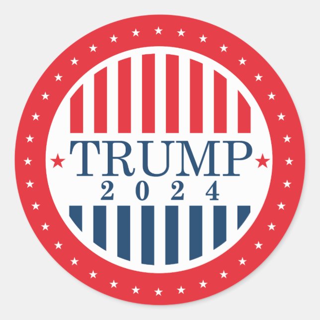 Trump 2024 classic round sticker (Front)