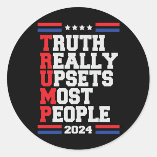 Trump 2024 classic round sticker