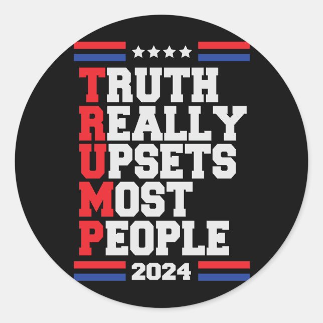 Trump 2024 classic round sticker (Front)