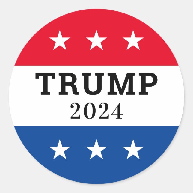 Trump 2024  classic round sticker (Front)