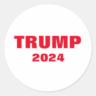 Trump 2024 Colorful Red White Bold Trendy Cool Classic Round Sticker