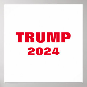 Trump 2024 Colorful Red White Bold Trendy Cool Poster