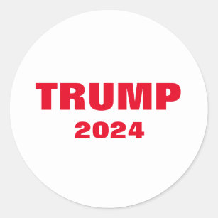 Trump 2024 Colourful Red White Bold Trendy Cool Classic Round Sticker