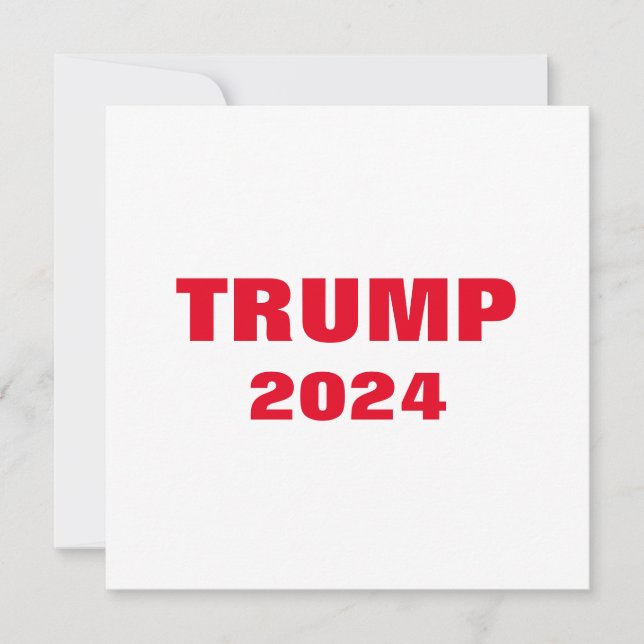Trump 2024 Colourful Red White Bold Trendy Cool Holiday Card (Front)