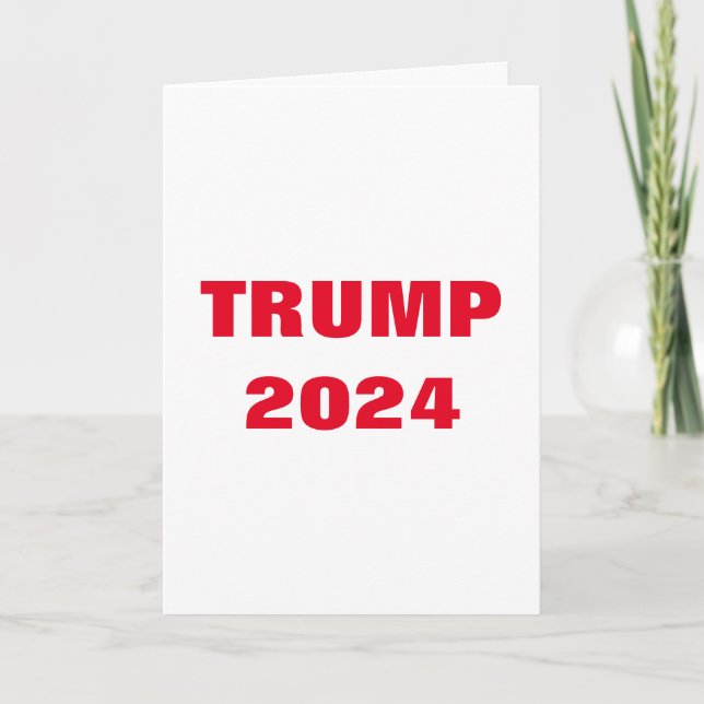 Trump 2024 Colourful Red White Bold Trendy Cool Holiday Card (Front)