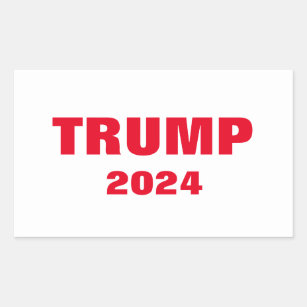 Trump 2024 Colourful Red White Bold Trendy Cool Rectangular Sticker