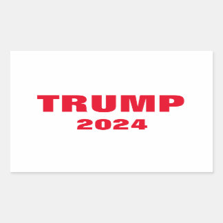 Trump 2024 Colourful Red White Bold Trendy Cool Rectangular Sticker