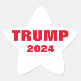 Trump 2024 Colourful Red White Bold Trendy Cool Star Sticker