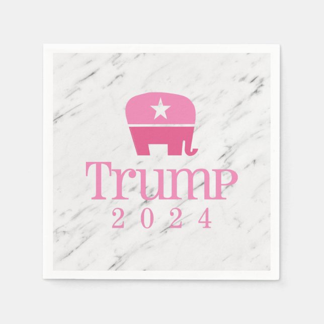 Trump 2024 Cute Pink Elephant Napkin (Front)