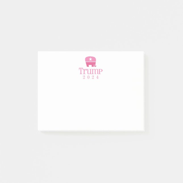 Trump 2024 Cute Pink Elephant Post-it Notes (Front)