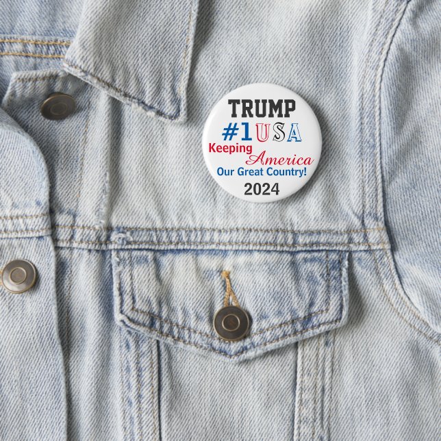 Trump 2024 EDIT Name  6 Cm Round Badge (In Situ)