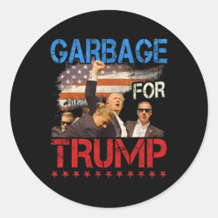Trump 2024 Election Proud To Be Garbage Vote Trump Classic Round Sticker