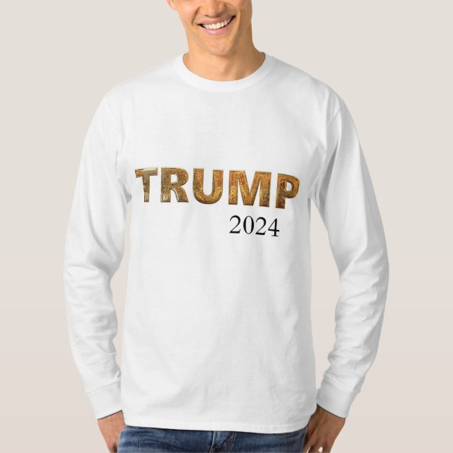 Trump, 2024 Election, White Long Sleeve T-Shirt (Front)