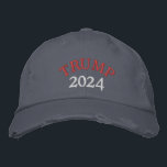 TRUMP 2024 EMBROIDERED CAP<br><div class="desc">TRUMP 2024 Distresses Chino Twill Cap. Donald Trump in 2024! Support the president! Fight,  fight,  fight!</div>