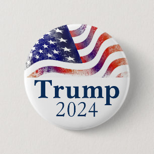 Trump 2024 Faded American Flag Campaign 6 Cm Round Badge