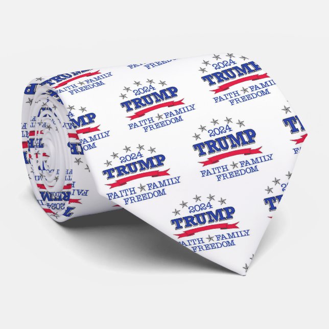 Trump 2024 Faith Family Freedom Neck Tie (Rolled)