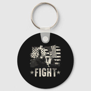 Trump 2024 Fight Fight Fight Donald Trump Fist Pum Key Ring