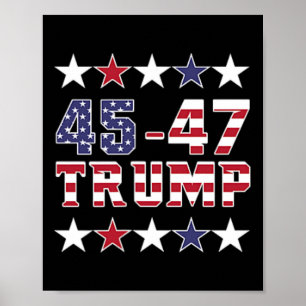 Trump 2024 Fight Fist Pump Us Flag Vintage Mega (o Poster