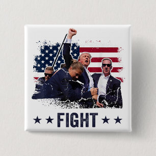 Trump 2024 Fight Fist Rally Trump Rally 2024 15 Cm Square Badge