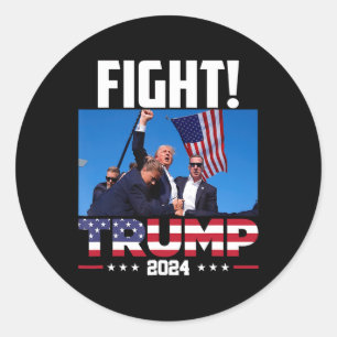 Trump 2024 Fight Fist Rally Trump Rally 2024 Ameri Classic Round Sticker
