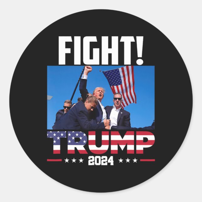 Trump 2024 Fight Fist Rally Trump Rally 2024 Ameri Classic Round Sticker (Front)