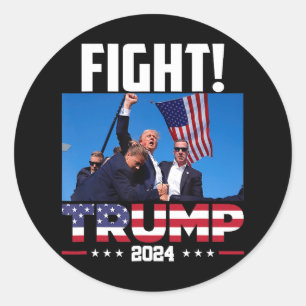 Trump 2024 Fight Fist Rally Trump Rally 2024 Ameri Classic Round Sticker
