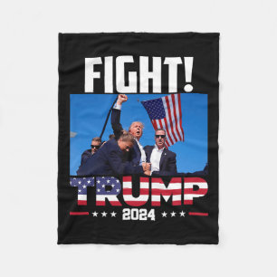 Trump 2024 Fight Fist Rally Trump Rally 2024 Ameri Fleece Blanket