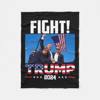 Trump 2024 Fight Fist Rally Trump Rally 2024 Ameri Fleece Blanket