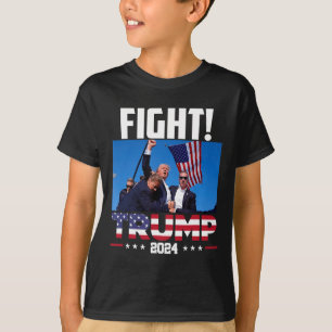 Trump 2024 Fight Fist Rally Trump Rally 2024 Ameri T-Shirt