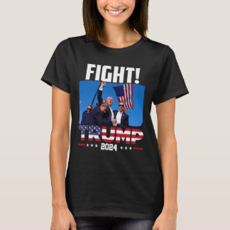 Trump 2024 Fight Fist Rally Trump Rally 2024 Ameri T-Shirt