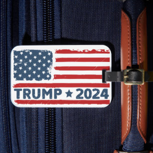 Trump 2024 Flag America  Luggage Tag