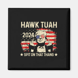 Trump 2024 Flag Funny Hawk Tush Middle Finger 24 Magnet