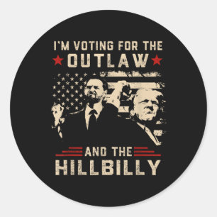 Trump 2024 Flag Outlaw Hillbilly J.d.vance 2024 Classic Round Sticker