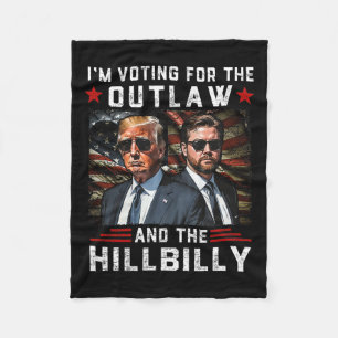 Trump 2024 Flag Outlaw Hillbilly J.d.vance 2024 Do Fleece Blanket