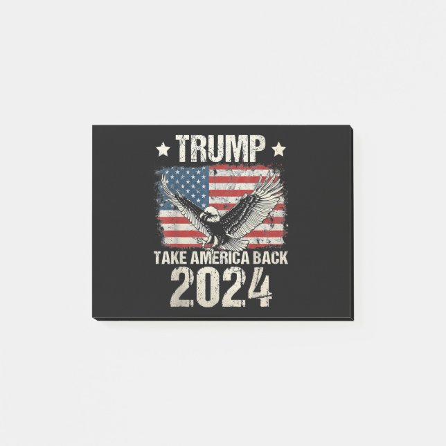 Trump 2024 flag take America back men women Trump  Post-it Notes (Front)
