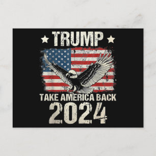 Trump 2024 flag take America back men women Trump Postcard