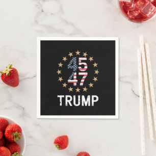 Trump 2024 Flag Take America Back Trump 45 47 Napkin