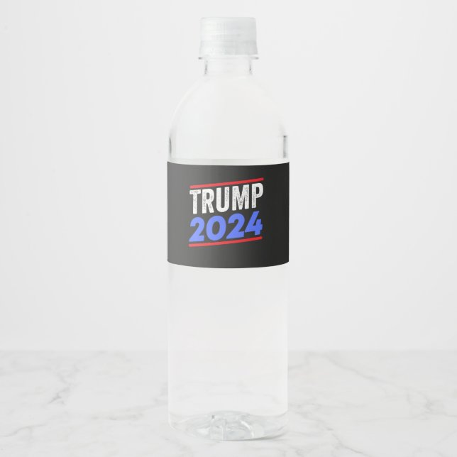 Trump 2024 For President Donald Jr. Maga Election Water Bottle Label (Front)