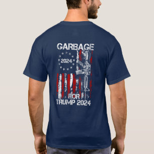 Trump 2024 - Garbage For Trump 2024 American Flag T-Shirt