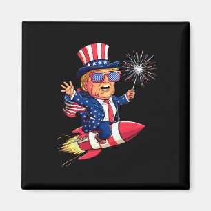 Trump 2024 Happy 4th Of July Trump American Flag Magnet