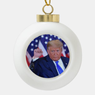Trump 2024 Ill Be Back Ceramic Ball Christmas Ornament