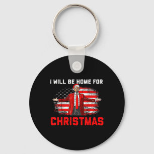 Trump 2024 I'll Be Home For Christmas Trump Xmas 2 Key Ring
