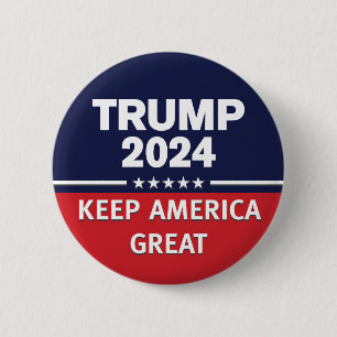 Trump 2024 Keep America Great  6 Cm Round Badge