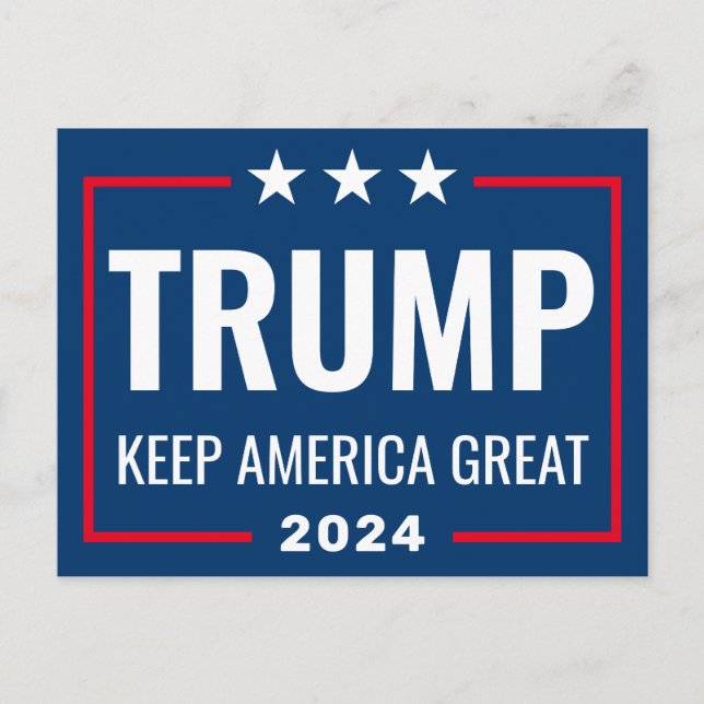 Trump 2024 Keep America Great - blue red Postcard (Front)